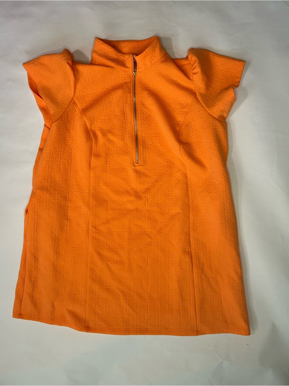 Plus size Women’s Orange Zip-Neck Shift Dress